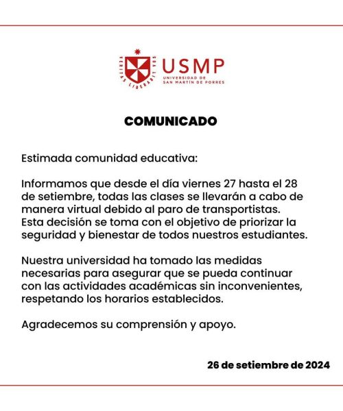 Comunicado USMP