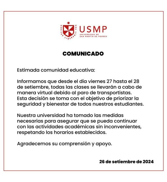 Comunicado USMP